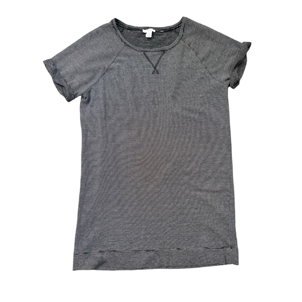 Daily Ritual T-Shirt Dress Striped Raglan Black White XL